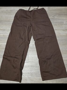 Vanilla Star Brown Drawstring Wide-Leg Chinos